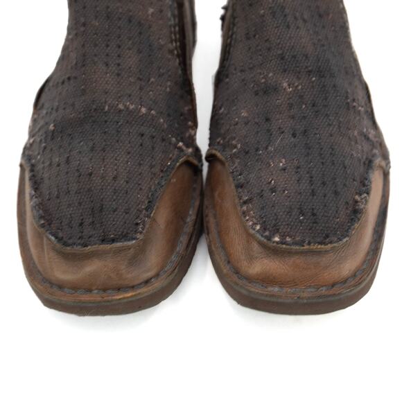 Bed Stu Leather Canvas Trout Slip-On Loafers Size 9.5 - Picture 4 of 11